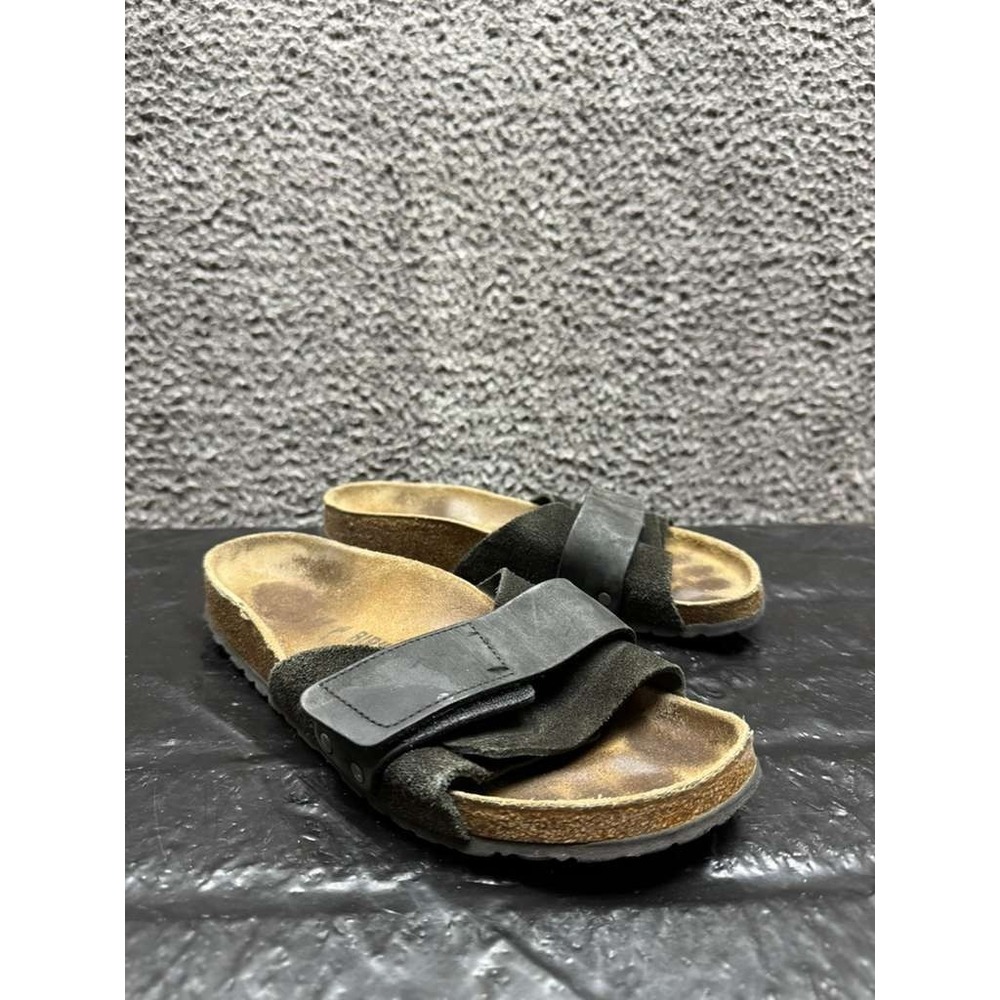 Birkenstock Oita Suede Nubuck Leather Slip-On Slides Black Mens Size 40 EU‎